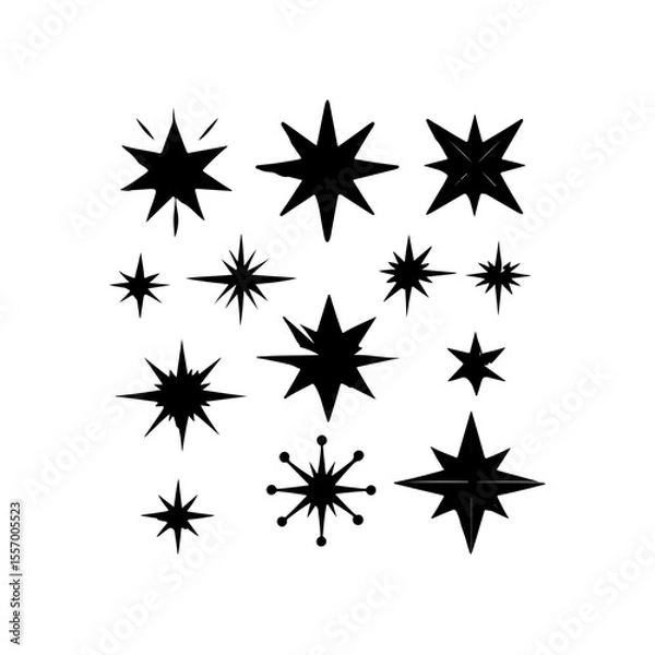 Fototapeta Silhouette design elements for design universal template, simple template design isolated on white background.