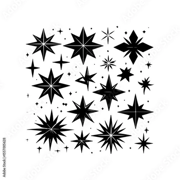 Obraz Silhouette design elements for design universal template, simple template design isolated on white background.