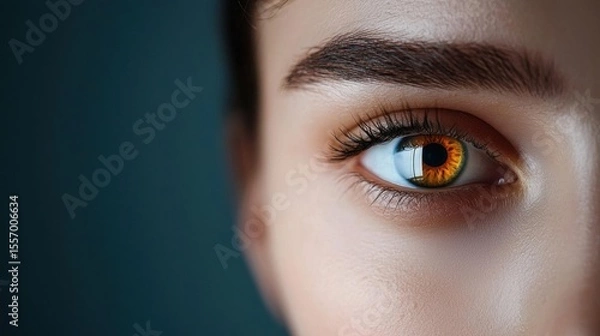 Fototapeta Close-up of a person's eye. the eye is the focal point of the image, with the iris being the main focus.