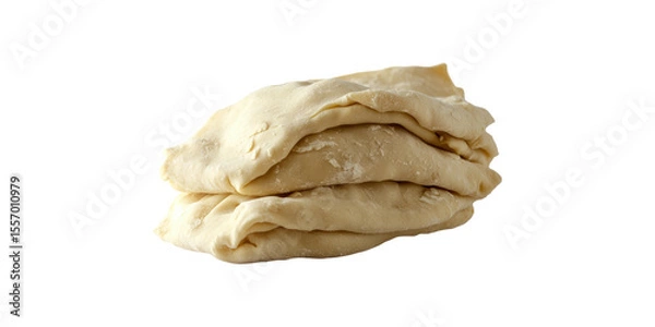Fototapeta Folded Raw Dough. Baking Preparation And Culinary Ingredient Concept Isolated On Transparent Background