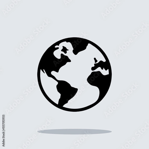 Fototapeta Globe icon vector. Earth sign symbol vector. Planet vector icon illustration isolated on gray background