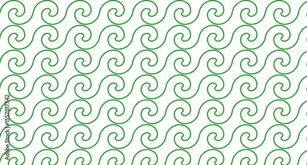 Fototapeta Pattern of green wavy lines resembling fabric with a tile design background