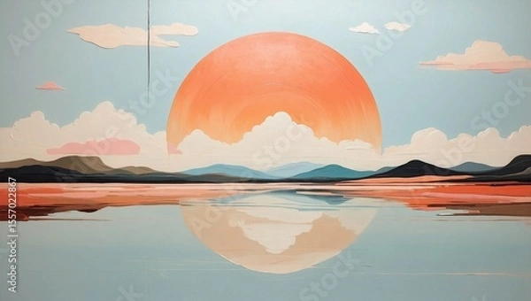 Fototapeta Mountains Whisper Through Soft Abstract Lines