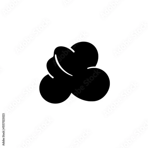 Fototapeta Popcorn Silhouette: Simple and visually appealing popcorn graphic in solid black, ideal for creative projects.