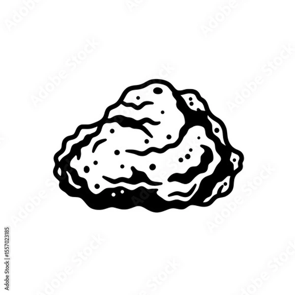 Fototapeta The Stone Illustration: A minimalistic stone illustration, perfect for adding a touch of organic texture to any project. The solid black outline emphasizes the raw, natural form of the stone.