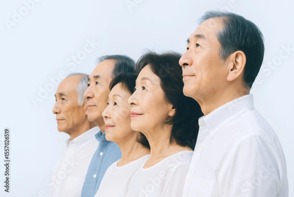 Fototapeta A group of elderly people, likely in a family or community setting, showing a sense of togetherness.
