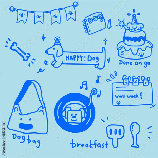 Obraz Doodle  cat and words pattern ,Cute cats illustration,Vector seamless pattern with cats