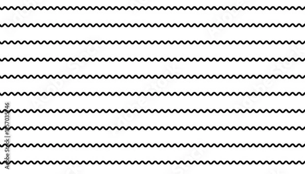 Fototapeta Smooth wavy black line pattern 1