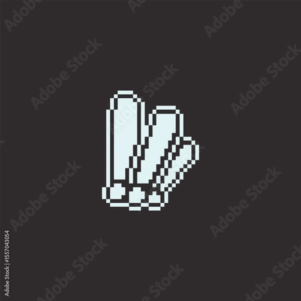 Fototapeta this is exclamation mark icon in pixel art with white color with black background this item good for presentations,stickers, icons, t shirt design,game asset,logo and your project.