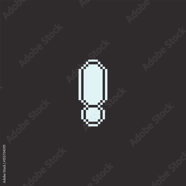 Fototapeta this is exclamation mark icon in pixel art with white color with black background this item good for presentations,stickers, icons, t shirt design,game asset,logo and your project.