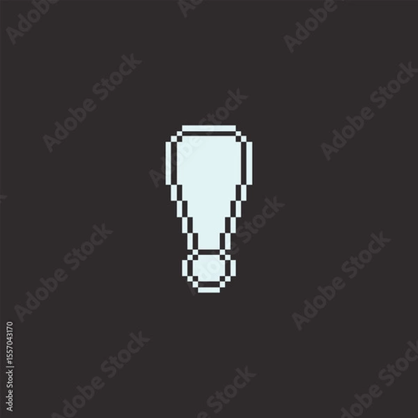 Fototapeta this is exclamation mark icon in pixel art with white color with black background this item good for presentations,stickers, icons, t shirt design,game asset,logo and your project.