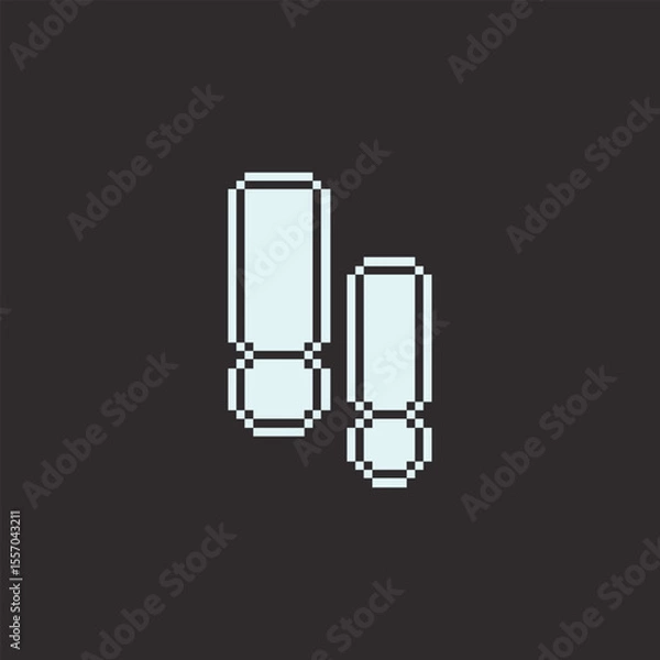 Fototapeta this is exclamation mark icon in pixel art with white color with black background this item good for presentations,stickers, icons, t shirt design,game asset,logo and your project.