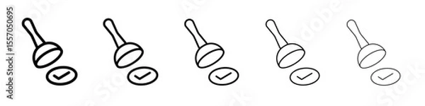 Fototapeta Approval stamp icon vector outline symbol or illustration