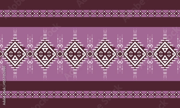 Fototapeta The abstract geometric ethnic pattern of traditional style.American fabric, Africa fabric.Design for carpet,curtains,texture,background,backdrop,wallpaper,clothing and wrapping.
