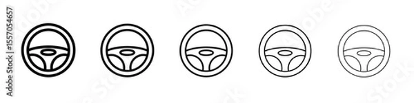 Fototapeta car Steering wheel icon vector outline symbol or illustration