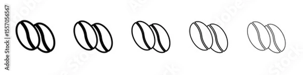 Fototapeta Coffee beans icon vector outline symbol or illustration