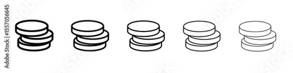 Fototapeta coin stack icon vector outline symbol or illustration