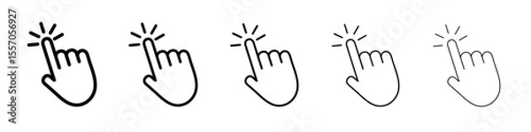 Fototapeta Computer hand cursor click icon vector outline symbol or illustration