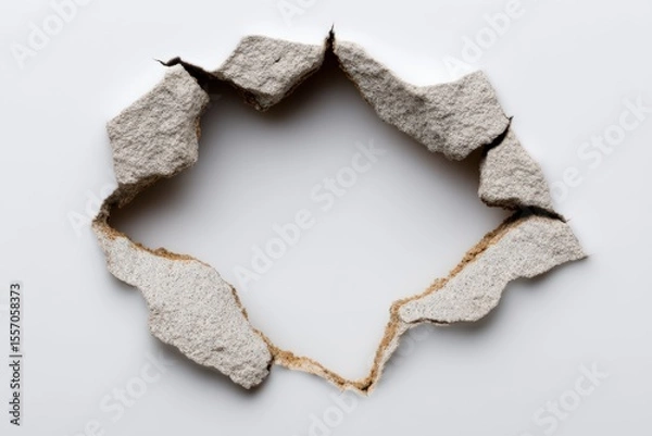 Fototapeta Cracked wall texture revealing hidden spaces creating a unique visual perspective of construction and design for innovative urban development and minimalist architecture aesthetics