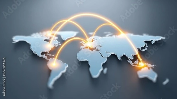 Obraz A diplomatic illustration symbolizing the complexity of modern foreign relations