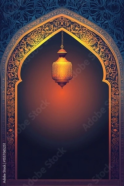 Obraz Ramadan Lantern Archway Design.