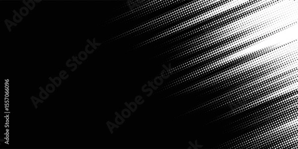 Fototapeta Abstract speed lines style blue color halftone banner design template.Dots halftone white blue color pattern gradient grunge texture background. Dots pop art comics sport style white and black.vector 