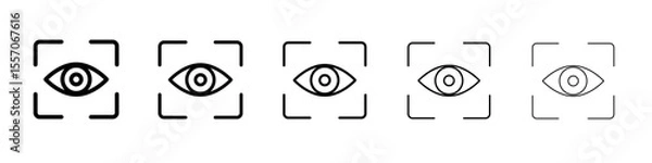 Fototapeta Eye scanner icon vector outline symbol or illustration