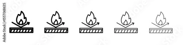 Fototapeta fire resistance icon vector outline symbol or illustration