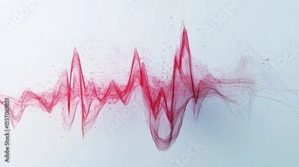 Fototapeta simple backdrop with a symmetrical ECG line pattern and weak medical symbols that represent heartbeats blended into a gentle, pastel-colored gradient