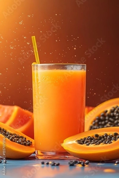 Obraz Fresh Papaya Juice Splash. (9)