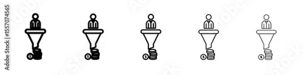 Fototapeta lead conversion icon vector outline symbol or illustration