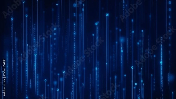 Fototapeta Abstract Digital Background with Glowing Blue Lines and Patterns