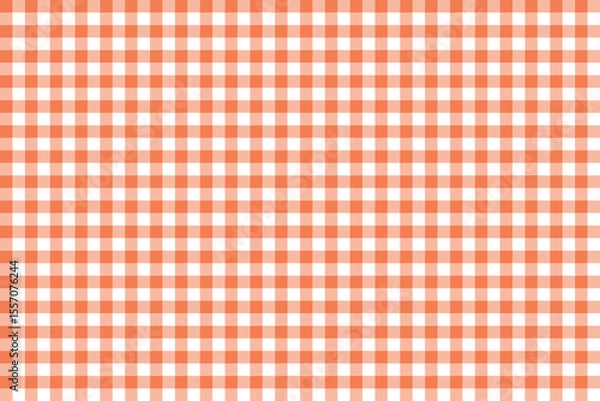 Obraz Coral and white color plaid pattern background. plaid pattern background. Seamless pattern.