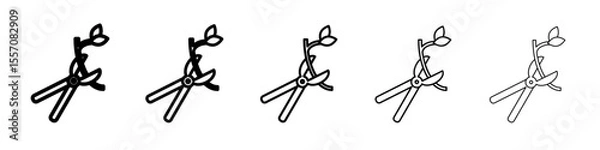 Fototapeta Pruning icon vector outline symbol or illustration