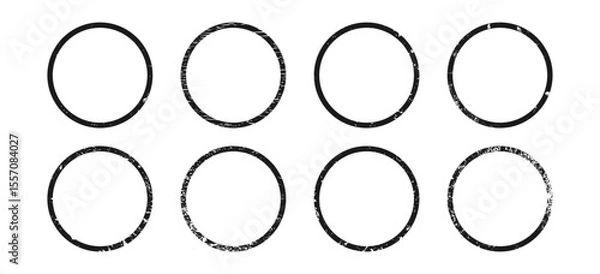 Fototapeta Set of grunge borders in circle form