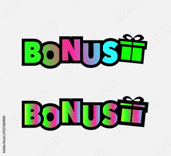 Obraz bright multi-colored bonus stickers in color gradient vector design on a white background