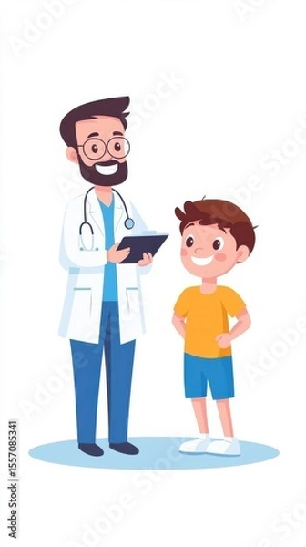 Obraz Pediatrician Educating Children in a Friendly Setting