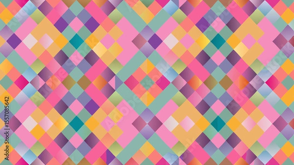 Obraz Vibrant Geometric Pattern with Diagonal Rhombus Design