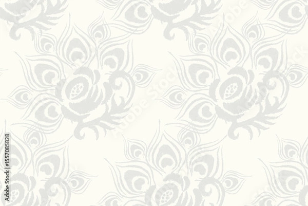 Obraz Ikat seamless floral pattern