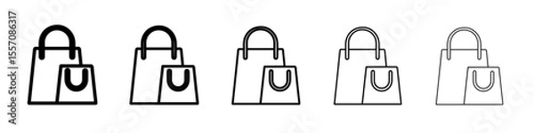 Fototapeta shopping bag icon vector outline symbol or illustration