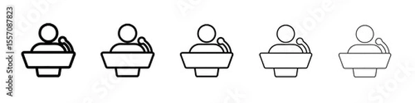 Fototapeta speech person icon vector outline symbol or illustration