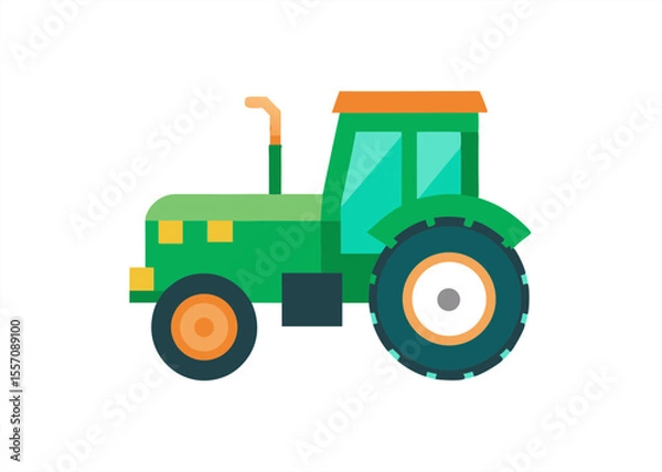 Fototapeta Tractor Machine Illustration for Agriculture on White Background for Web and Graphic Design