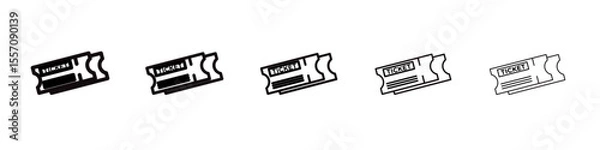 Fototapeta Ticket stub icon vector outline symbol or illustration