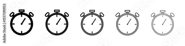 Fototapeta timer clock icon vector outline symbol or illustration