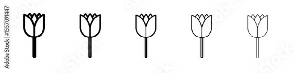 Fototapeta tulip icon vector outline symbol or illustration
