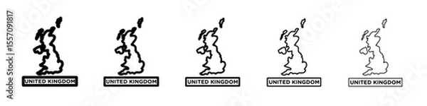 Fototapeta United Kingdom map icon vector outline symbol or illustration