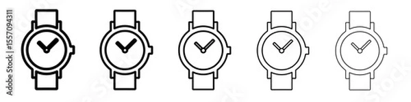 Fototapeta wrist watch icon vector outline symbol or illustration