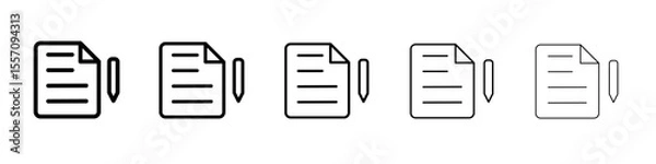 Fototapeta writing paper icon vector outline symbol or illustration