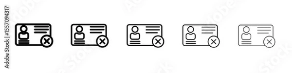 Fototapeta wrong id card icon vector outline symbol or illustration