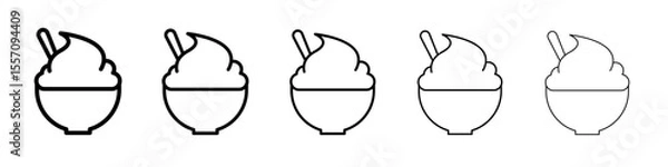 Fototapeta Yogurt icon vector outline symbol or illustration